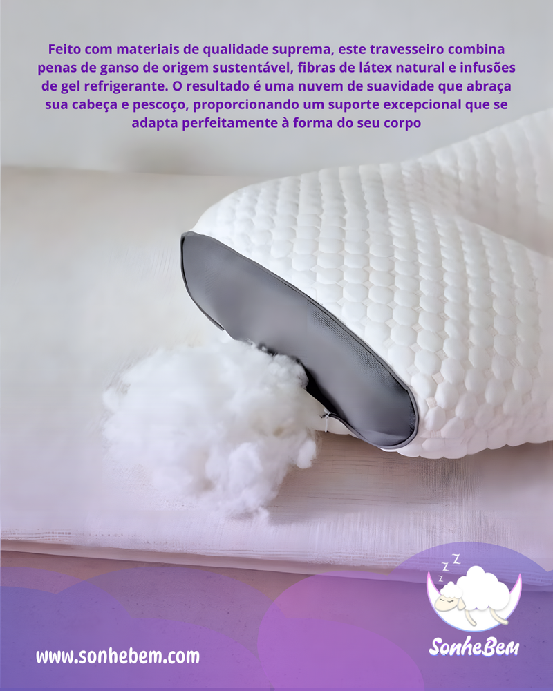 Travesseiro Pillow Top Confort -  Suporte Ortopédico Premium (COMPRE 1 LEVE 2)