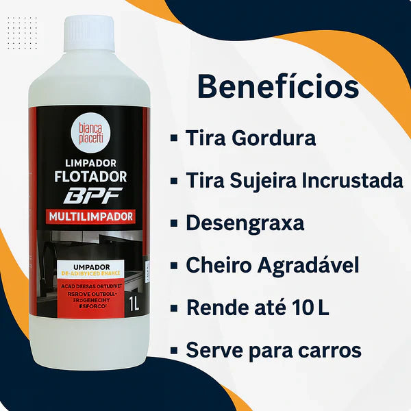 BPF 1L Flotador Multiuso Limpa Qualquer Superfície (Serve para carros)